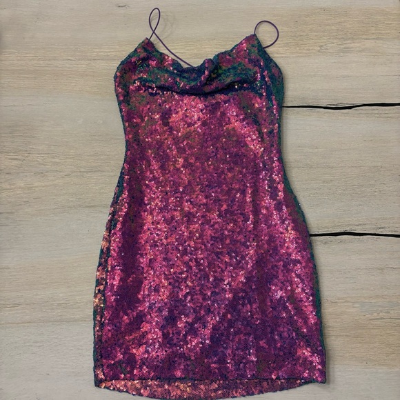 Sequin Homecoming Mini Dress - Picture 1 of 9